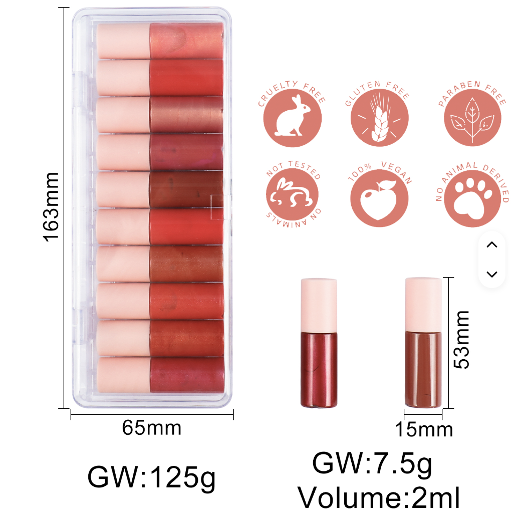 Organic Vegan Waterproof Matte Shiny Glossy Liquid Lipstick Tube Lip Gloss Lip Plumper Gloss Vendors Mini Lip Gloss Dropshipping