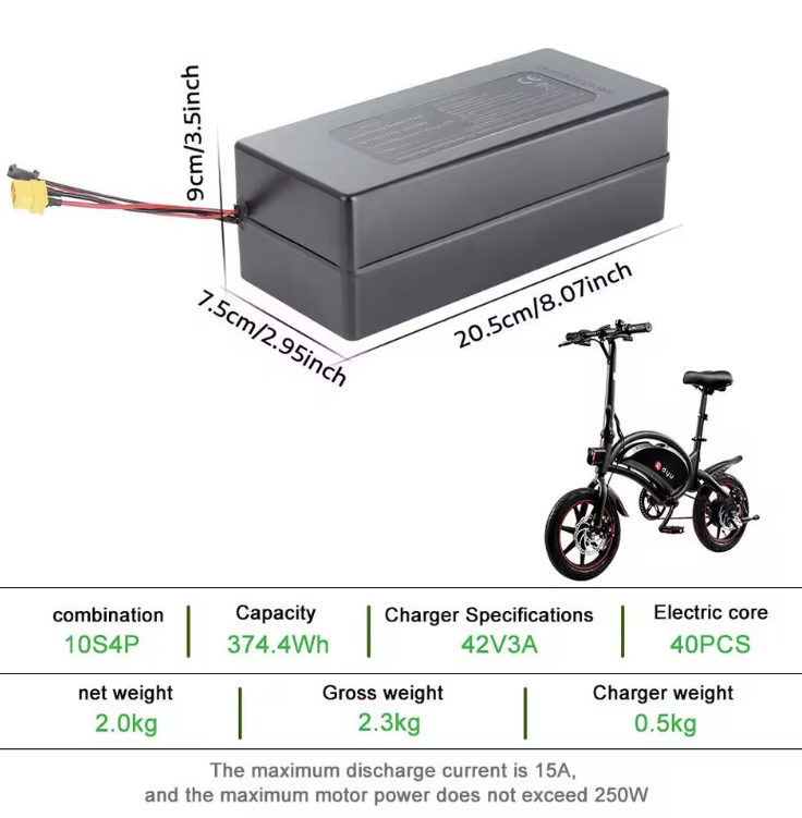 36V 10Ah Li-ion E-Bike Battery – US Stock, Rechargeable Replacement Pack